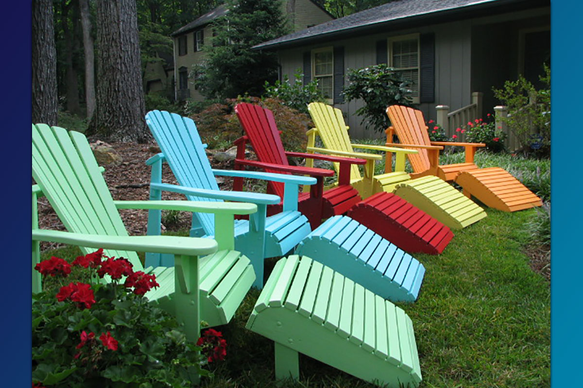 Classic Adirondack Chairs with Footrests ( Painted Series)