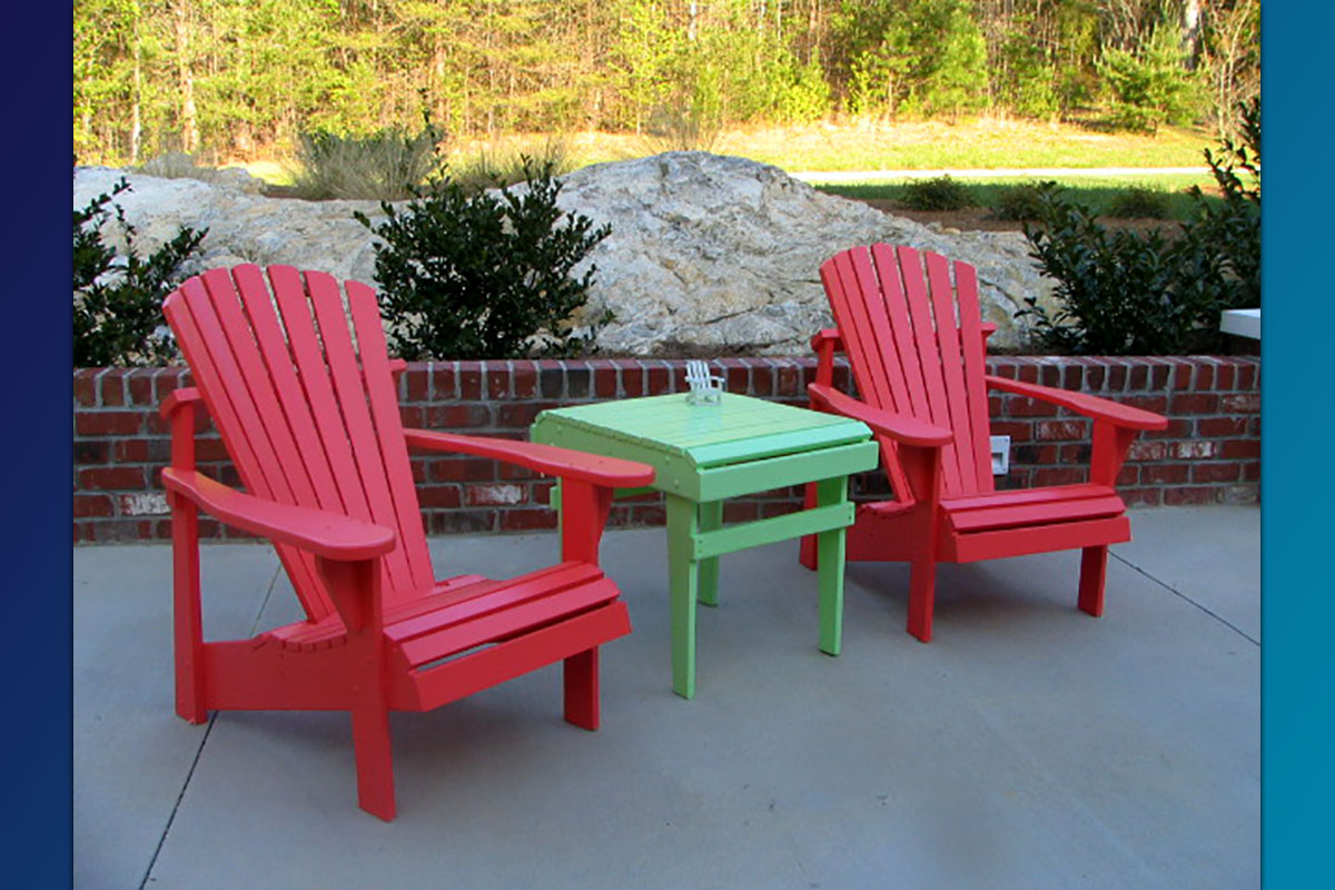 Classic Adirondack Chairs with Accent Side Table ( Painted Series)