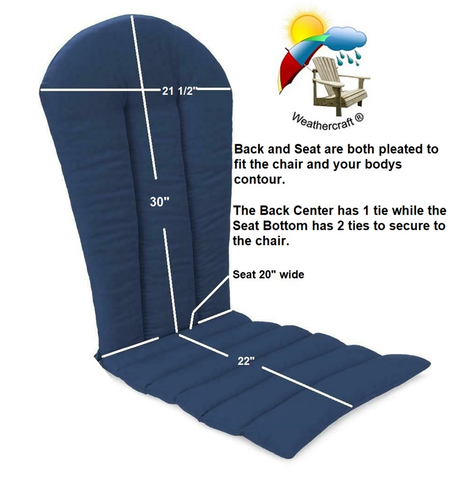 Weathercraft Weathercraft® Adirondack Chair Cushions - Weathercraft® Outdoor Furniture